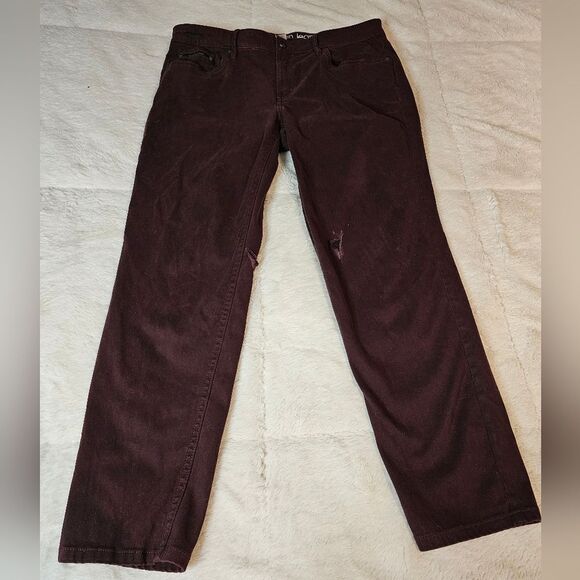 Calvin Klein Women's Ankle Skinny Distressed Jeans Maroon Size 31 - Picture 1 of 7
